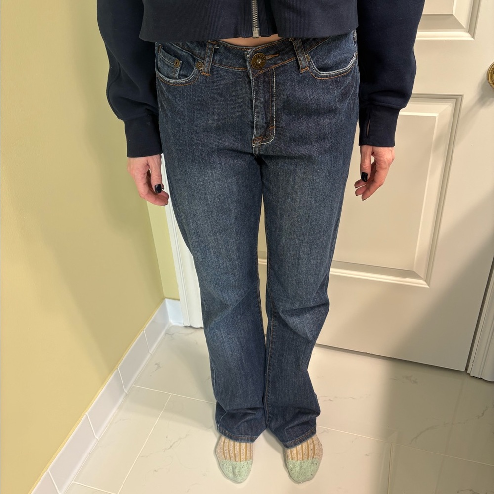 Ms. Firefly Barrel Jeans Dark Blue Denim Jeans Women’s Size 4 Indigo Wash Navy